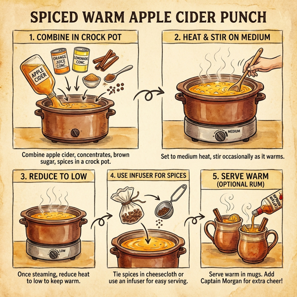 Spiced Warm Apple Cider Punch instructions