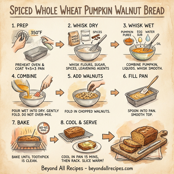 Spiced Whole Wheat Pumpkin Walnut Bread instructions