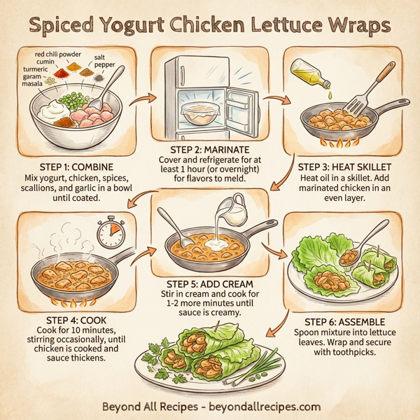 Spiced Yogurt Chicken Lettuce Wraps instructions
