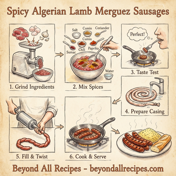 Spicy Algerian Lamb Merguez Sausages instructions