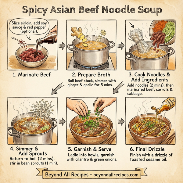 Spicy Asian Beef Noodle Soup instructions