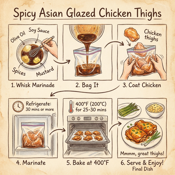 Spicy Asian Glazed Chicken Thighs instructions