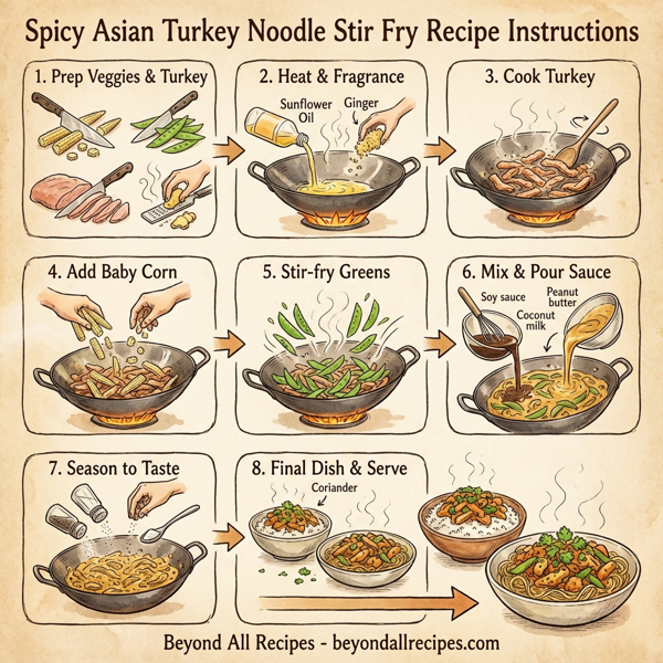 Spicy Asian Turkey Noodle Stir Fry instructions