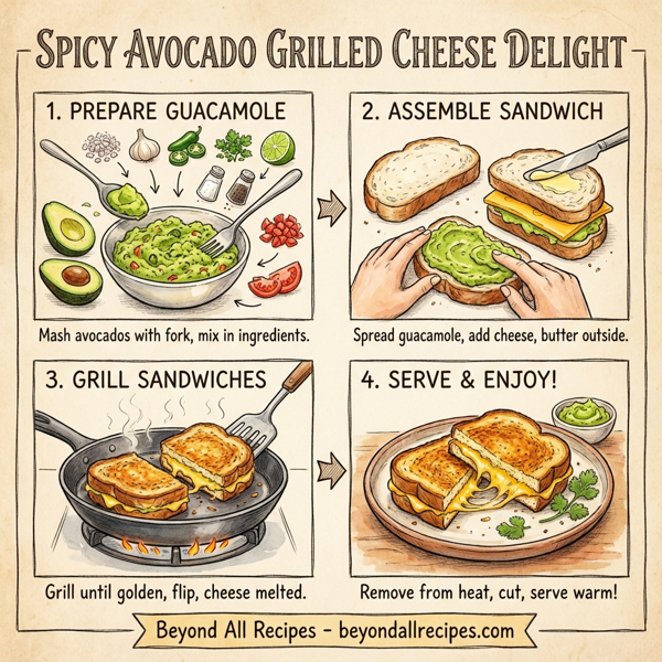Spicy Avocado Grilled Cheese Delight instructions