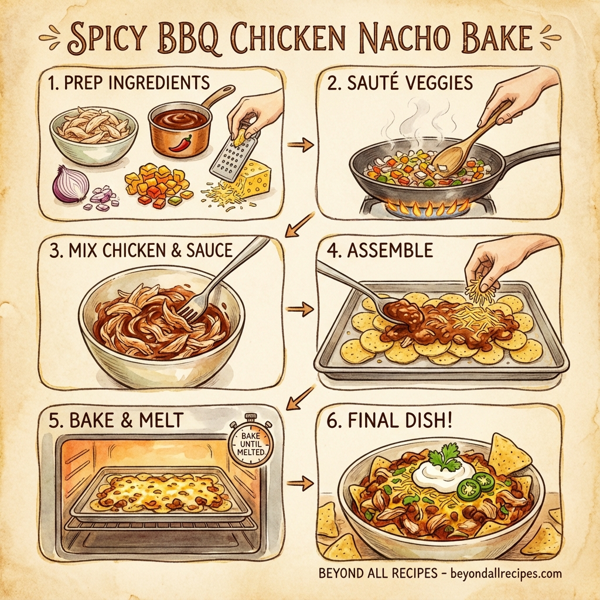 Spicy BBQ Chicken Nacho Bake instructions