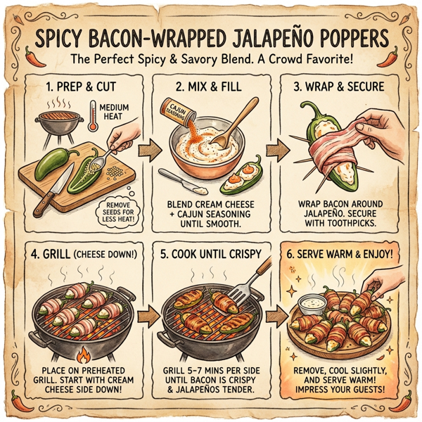 Spicy Bacon-Wrapped Jalapeno Poppers instructions
