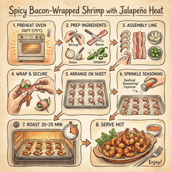 Spicy Bacon-Wrapped Shrimp with Jalapeno Heat instructions