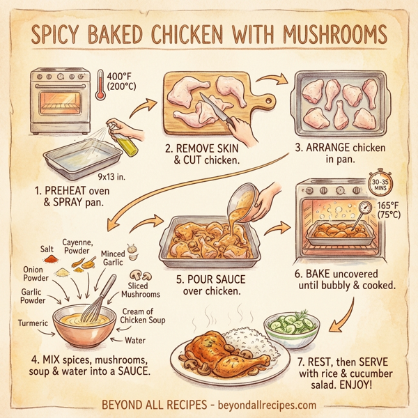 Spicy Baked Chicken with Mushrooms instructions
