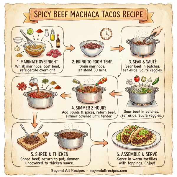 Spicy Beef Machaca Tacos instructions