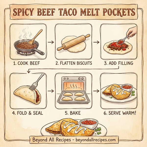 Spicy Beef Taco Melt Pockets instructions