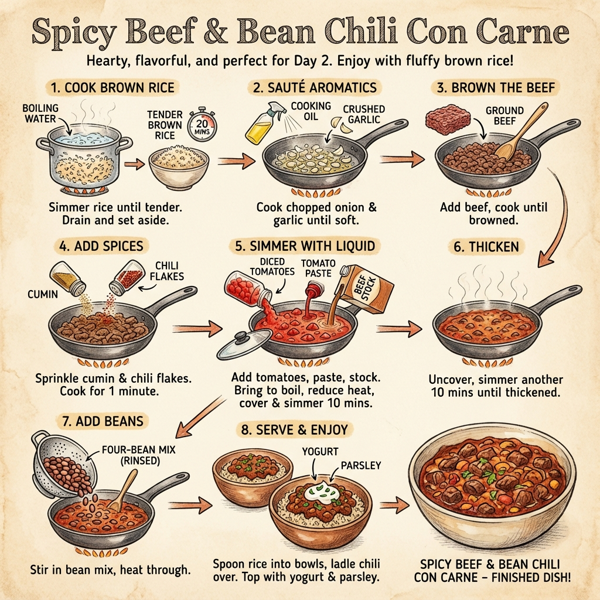 Spicy Beef & Bean Chili Con Carne instructions