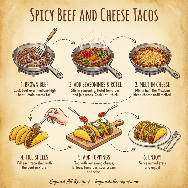 Spicy Beef and Cheese Tacos instructions