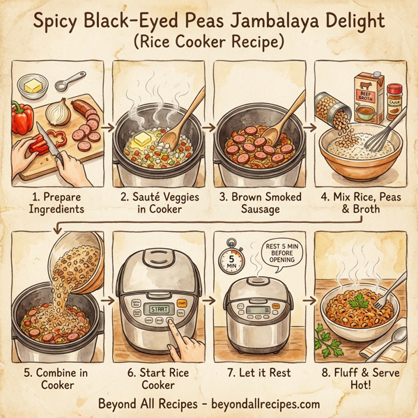 Spicy Black-Eyed Peas Jambalaya Delight instructions