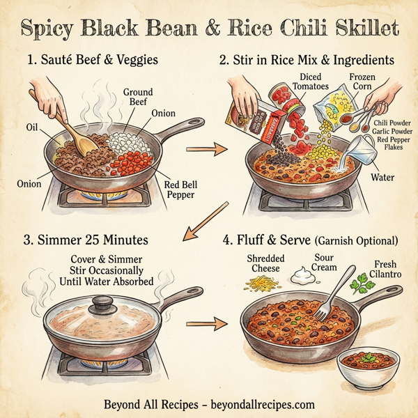 Spicy Black Bean and Rice Chili Skillet instructions