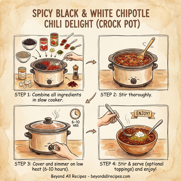 Spicy Black & White Chipotle Chili Delight (Crock Pot) instructions
