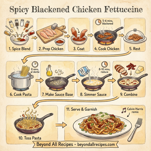 Spicy Blackened Chicken Fettuccine instructions