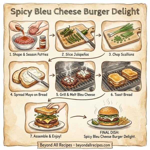 Spicy Bleu Cheese Burger Delight instructions