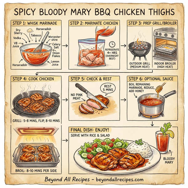 Spicy Bloody Mary BBQ Chicken Thighs instructions