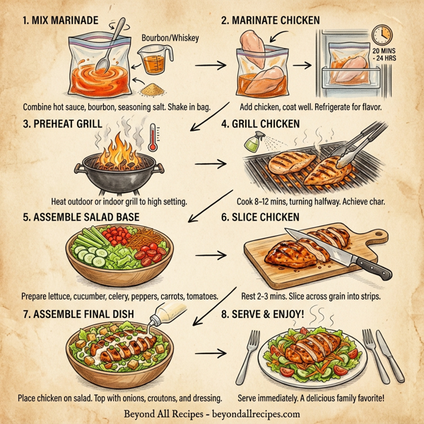 Spicy Bourbon-Glazed Buffalo Chicken Salad instructions