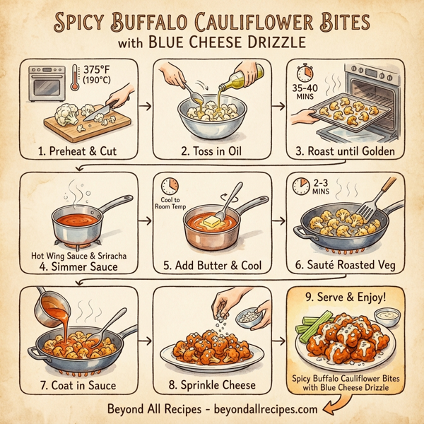 Spicy Buffalo Cauliflower Bites with Blue Cheese Drizzle instructions