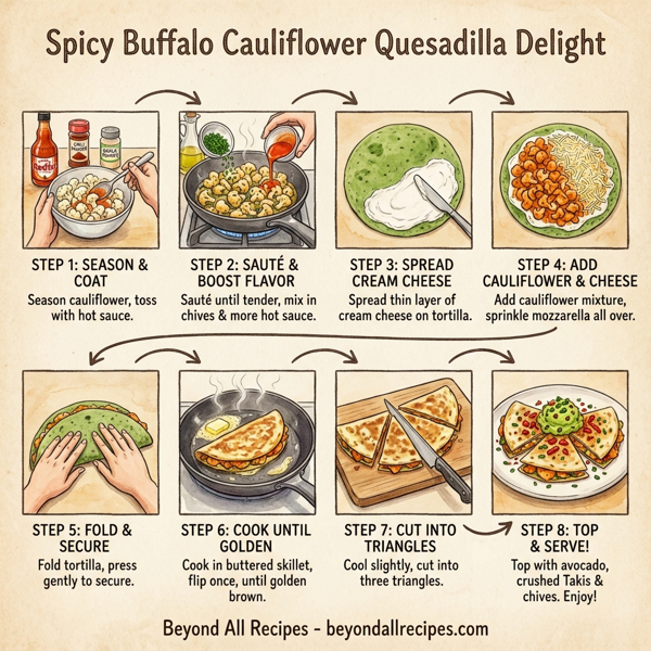 Spicy Buffalo Cauliflower Quesadilla Delight instructions