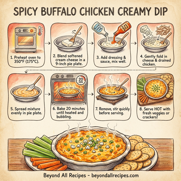 Spicy Buffalo Chicken Creamy Dip instructions
