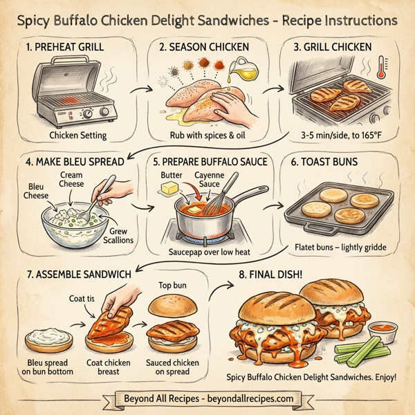 Spicy Buffalo Chicken Delight Sandwiches instructions