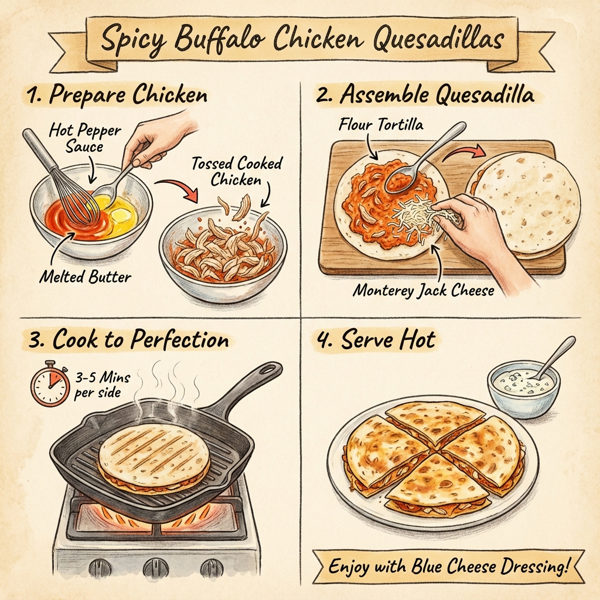 Spicy Buffalo Chicken Quesadillas instructions