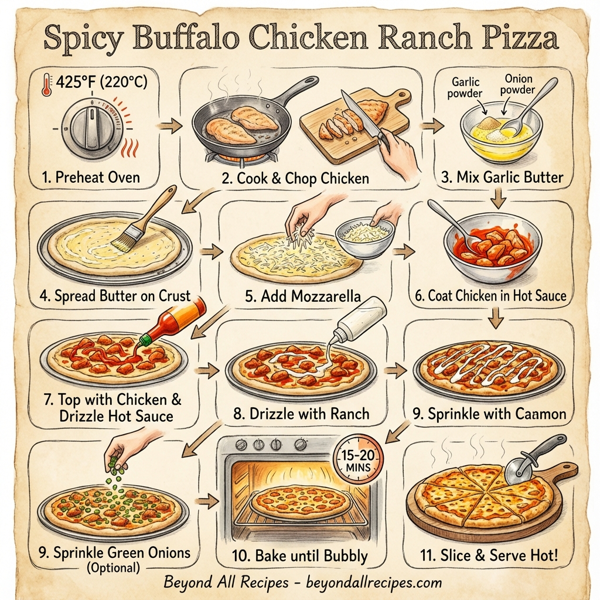 Spicy Buffalo Chicken Ranch Pizza instructions