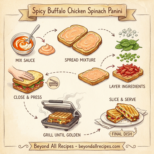 Spicy Buffalo Chicken Spinach Panini instructions