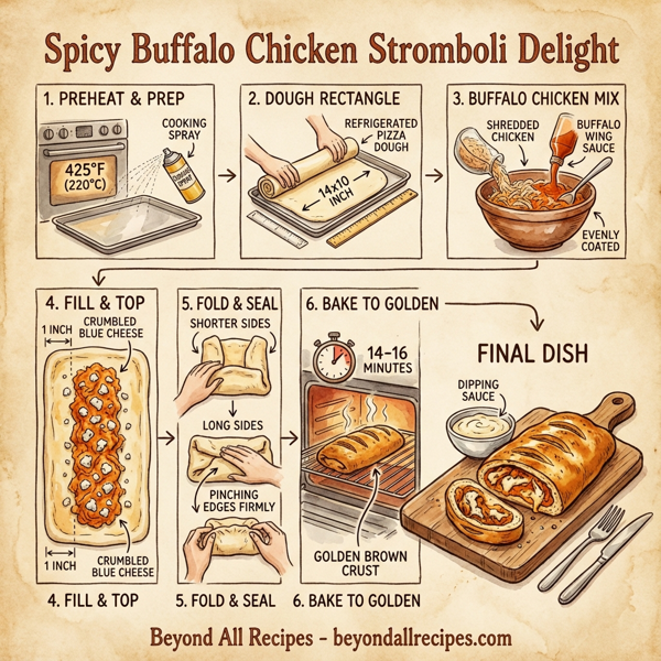 Spicy Buffalo Chicken Stromboli Delight instructions