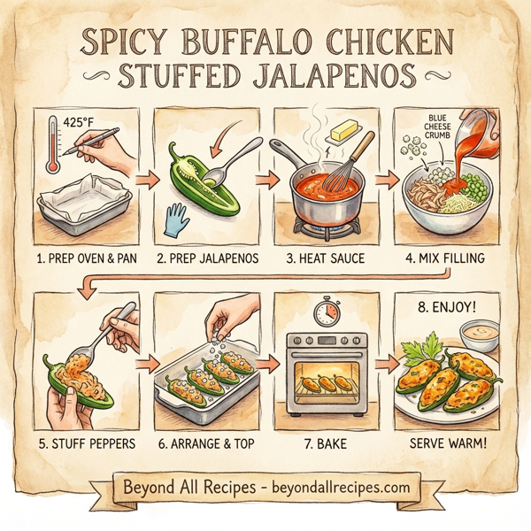 Spicy Buffalo Chicken Stuffed Jalapenos instructions