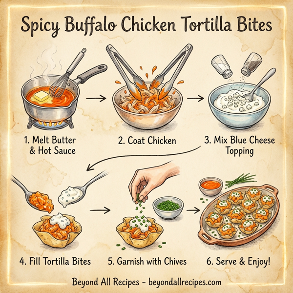 Spicy Buffalo Chicken Tortilla Bites instructions