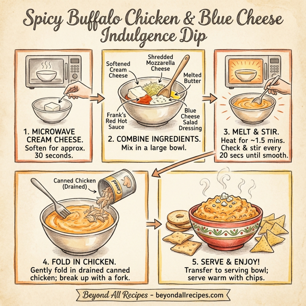 Spicy Buffalo Chicken & Blue Cheese Indulgence Dip instructions