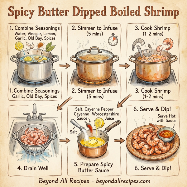 Spicy Butter Dipped Boiled Shrimp instructions