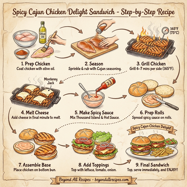 Spicy Cajun Chicken Delight Sandwich instructions