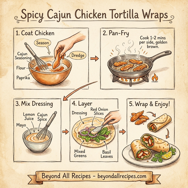 Spicy Cajun Chicken Tortilla Wraps instructions