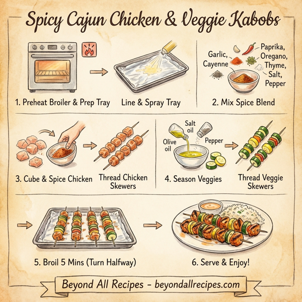 Spicy Cajun Chicken & Veggie Kabobs instructions