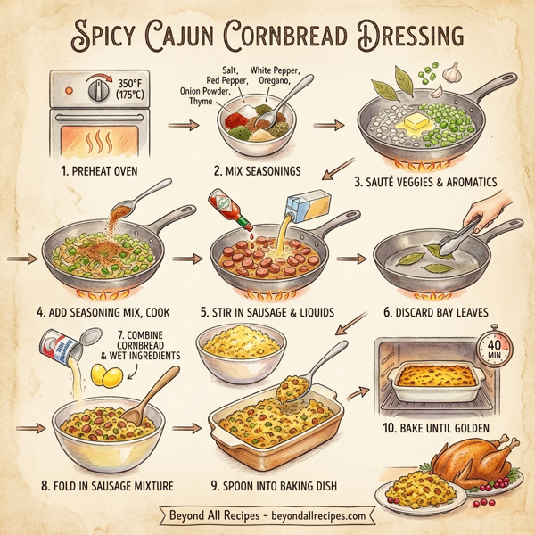 Spicy Cajun Cornbread Dressing instructions