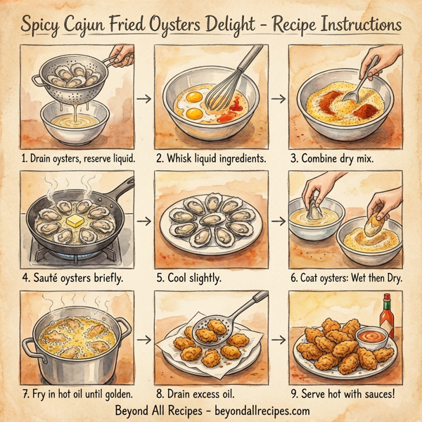 Spicy Cajun Fried Oysters Delight instructions