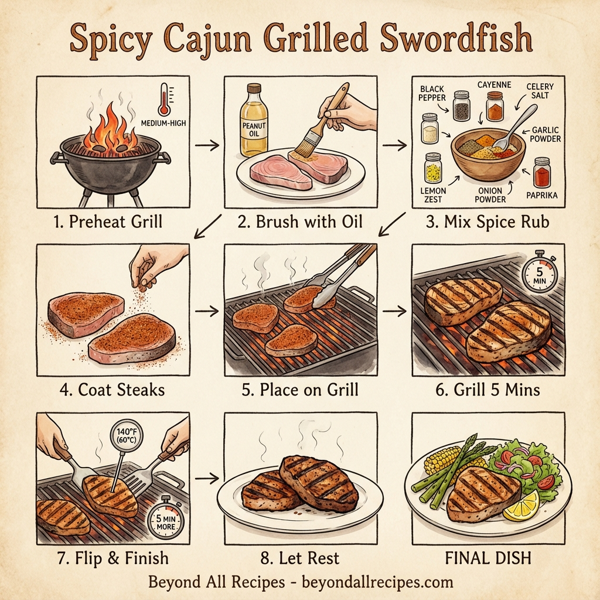 Spicy Cajun Grilled Swordfish instructions