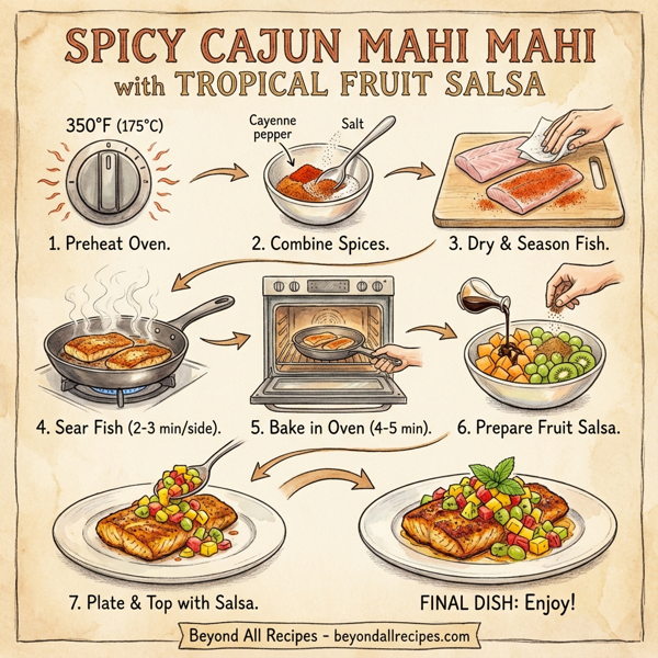 Spicy Cajun Mahi Mahi with Tropical Fruit Salsa instructions