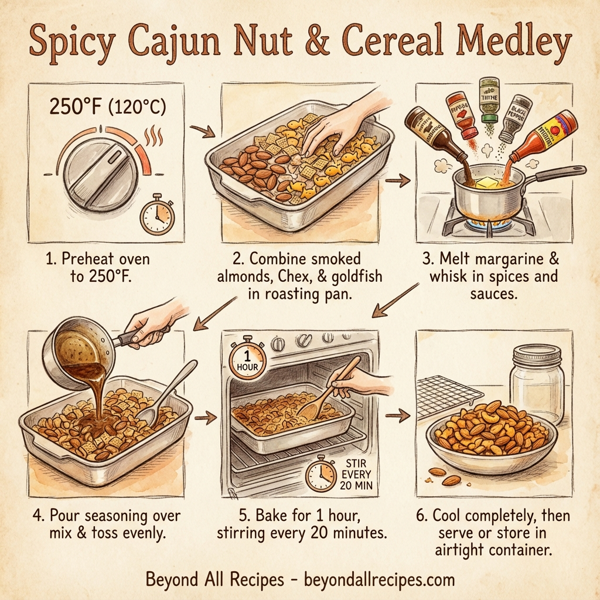 Spicy Cajun Nut & Cereal Medley instructions