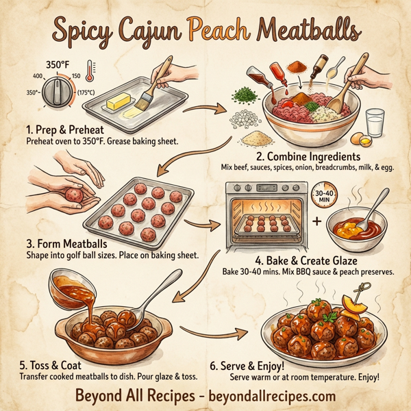 Spicy Cajun Peach Meatballs instructions