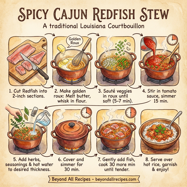 Spicy Cajun Redfish Stew instructions