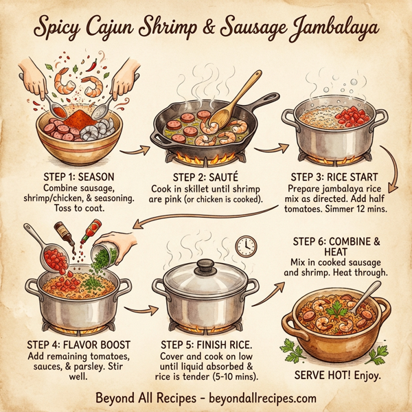 Spicy Cajun Shrimp & Sausage Jambalaya instructions