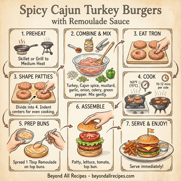 Spicy Cajun Turkey Burgers with Remoulade Sauce instructions