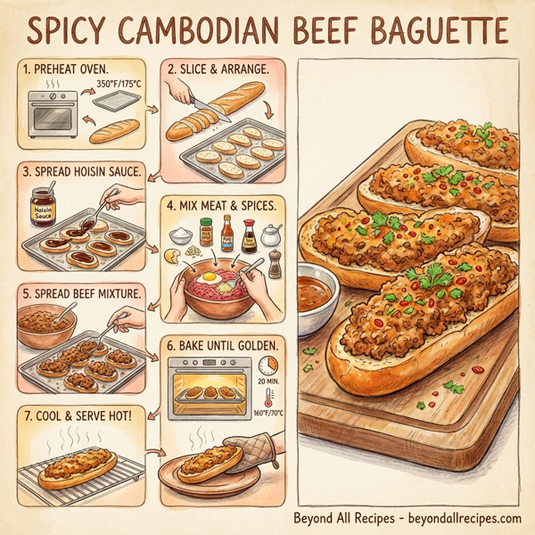 Spicy Cambodian Beef Baguette instructions
