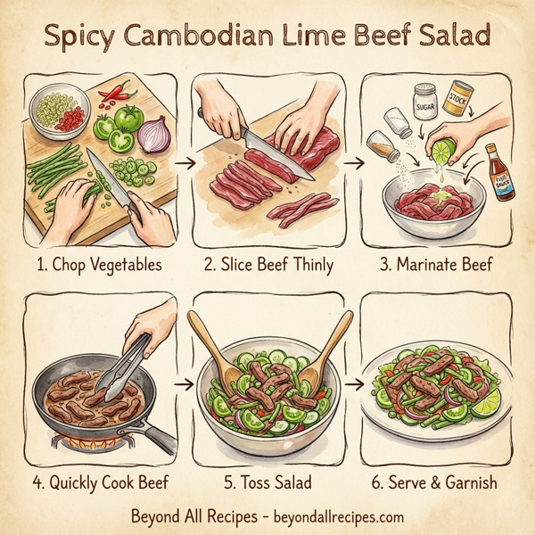 Spicy Cambodian Lime Beef Salad instructions