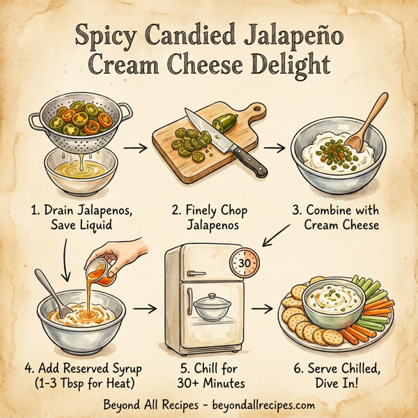 Spicy Candied Jalapeno Cream Cheese Delight instructions